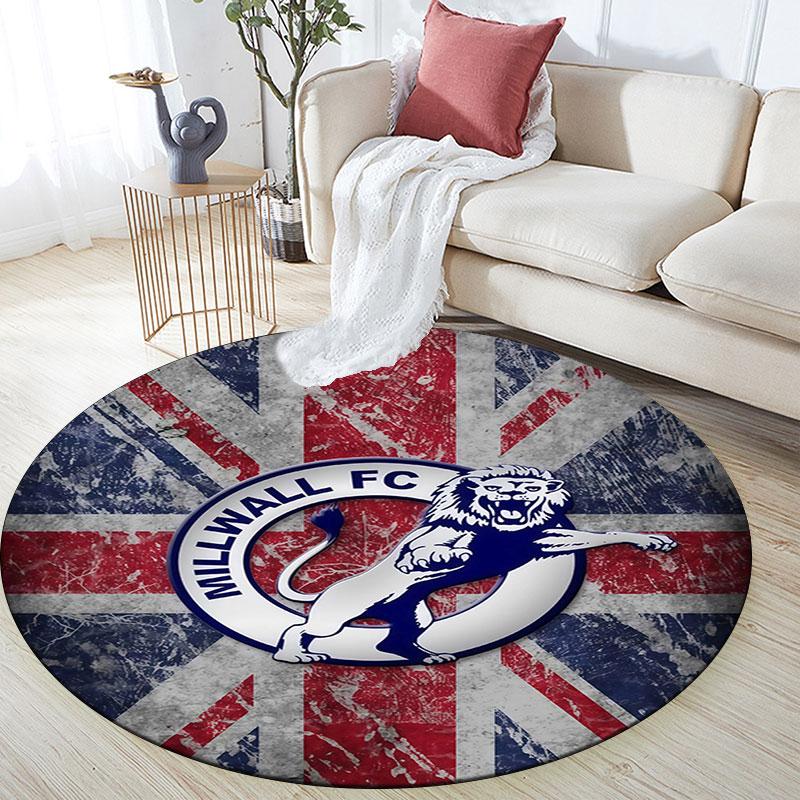 Millwall pattern round rug,Carpet Rug for Living Room Bedroom Playroom ,Non-slip Floor Mat,Holiday Gifts and Birthday Gifts.