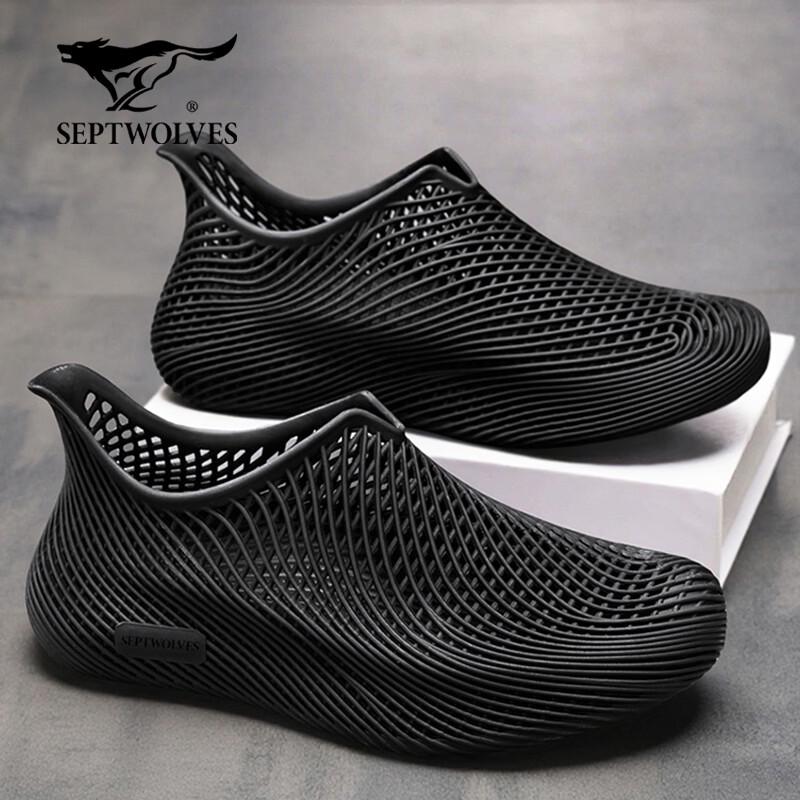 SEPTWOLVES Мужские дышащие сандалии-слипоны с 3D-печатью, лето 2026