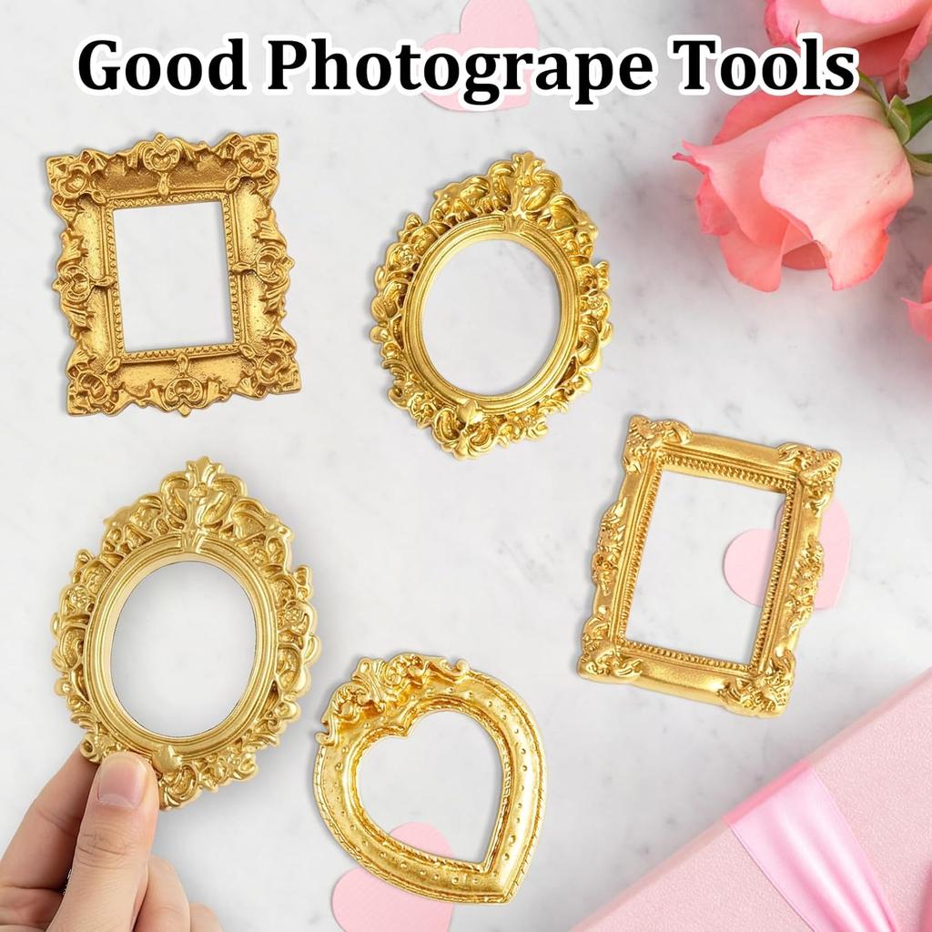 CZFSWT 12 шт. Миниатюрные фоторамки, Мини-фоторамки, Винтажные мини-рамки, Подходящие для DIY-украшений, Декора для праздничной вечеринки, Фотографии