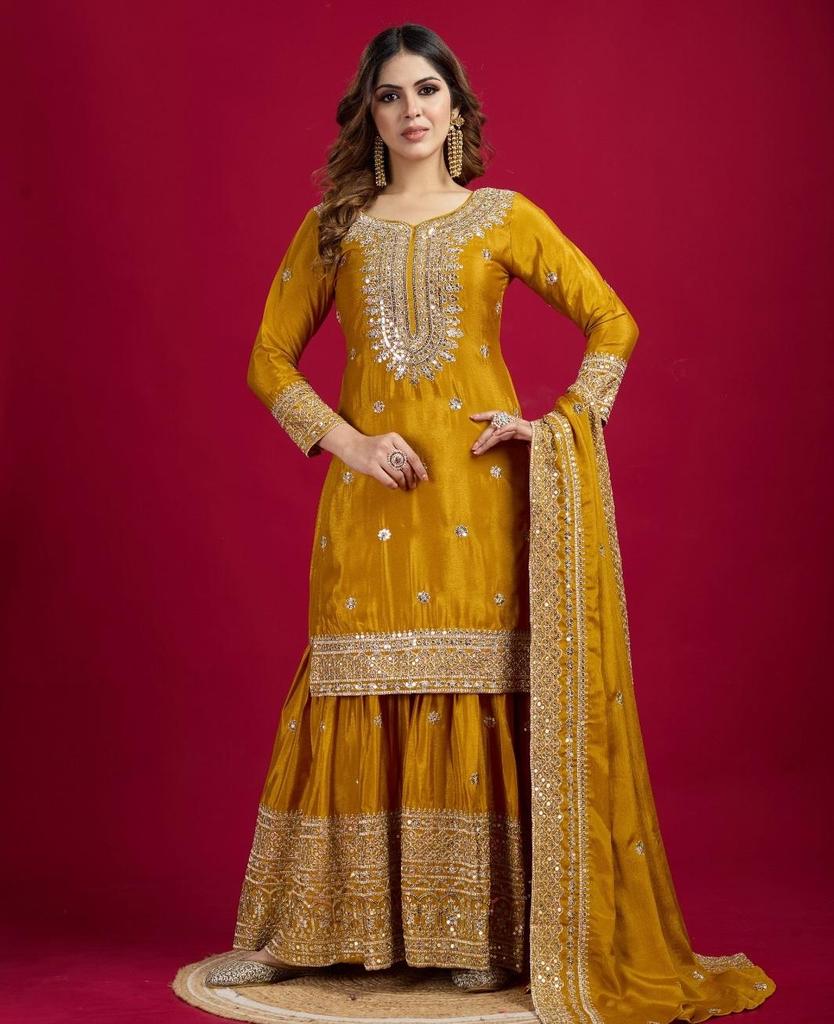 Women Bollywood Pakistani Sharara Salwar Suit Indian Designer Salwar Kameez Set Dress