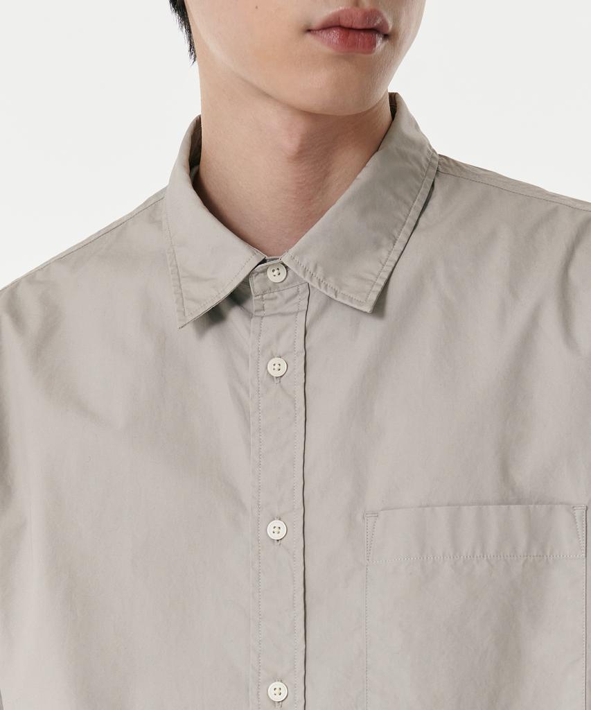 MUSINSA STANDARD Relaxed Washed Poplin Shirt [Light Warm Grey]