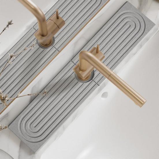 Коврик для смесителя Супер впитывающий каменный поддон для раковины Предотвращает накопление влаги Быстросохнущая подставка