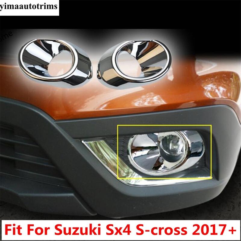 Декоративная накладка-кольцо на передние противотуманные фары для Suzuki SX4 S-cross 2017 - Хромированные ABS Аксессуары для экстерьера