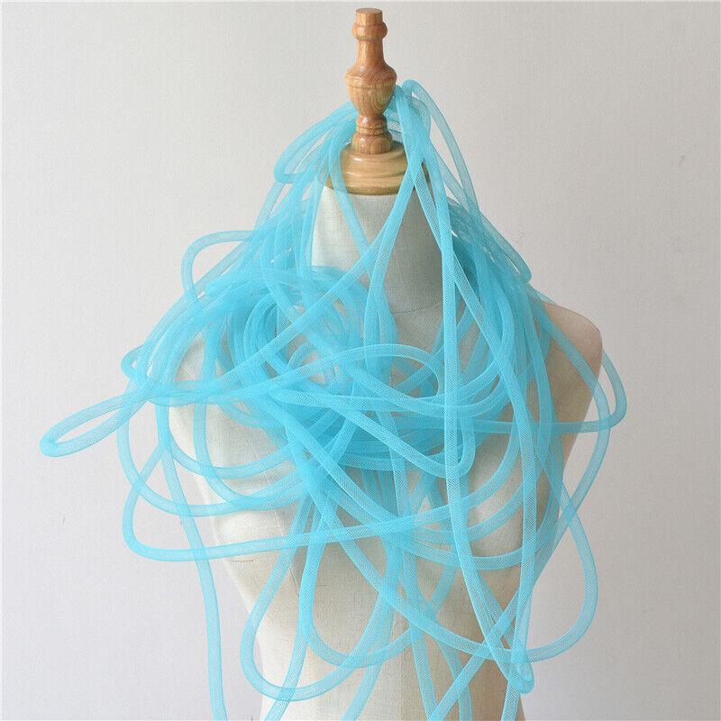 10 мм Трубчатая Конская Щетина Кринолиновая Трубка Кринолиновая Сетчатая Ткань Отделка для DIY Аксессуаров для Волос Эластичная Скрученная Гибкая Сетчатая Ткань