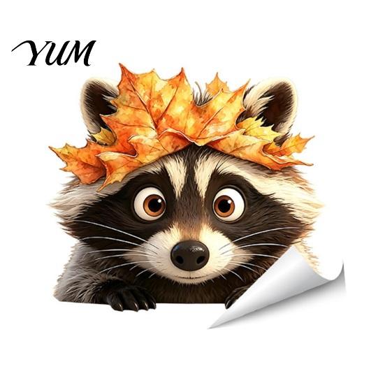 Removable Holiday Window Art Thanksgiving Sticker, Static Cling Fall Decal, Electrostatic Glass Stickers Cute Animal Sticker for Autumn Decoration