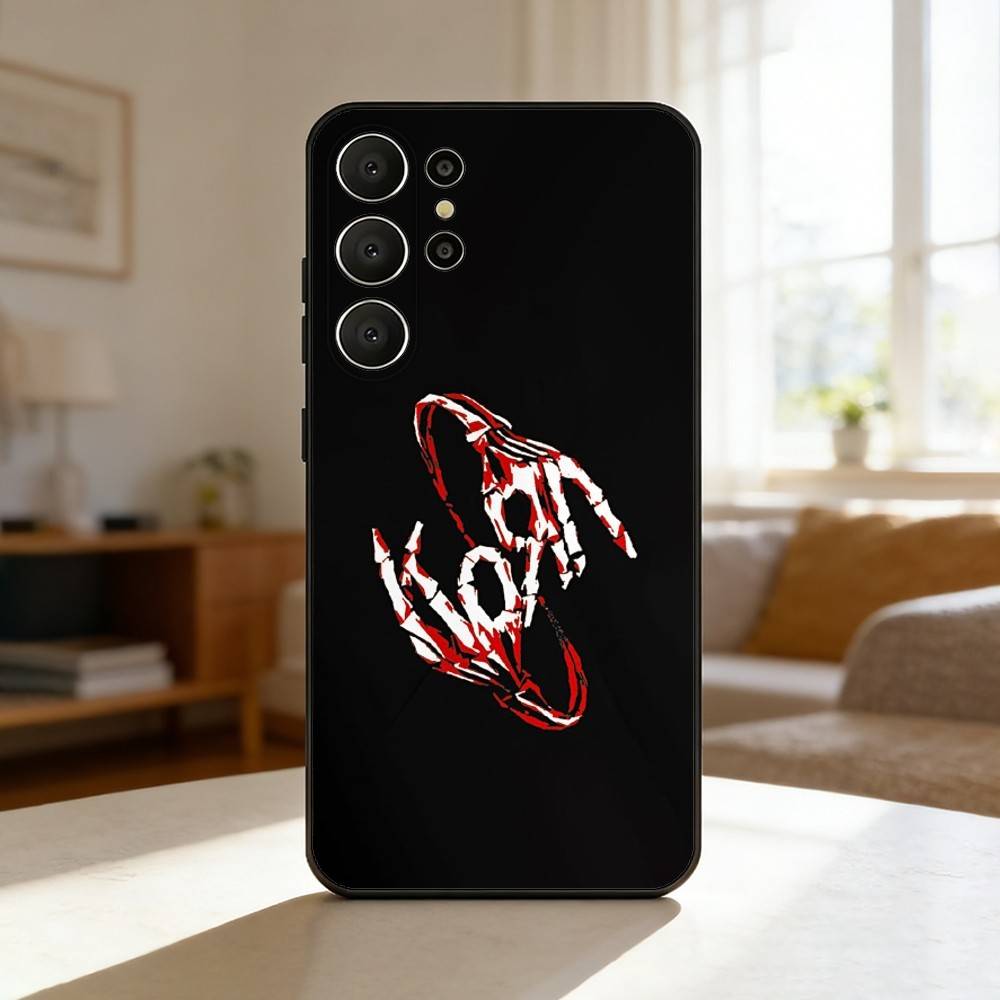 Band K-Korn Phone Case For Samsung S26,S25,24,23,22,30,21,10,9,Ultra,Plus,Lite,Black Soft Case