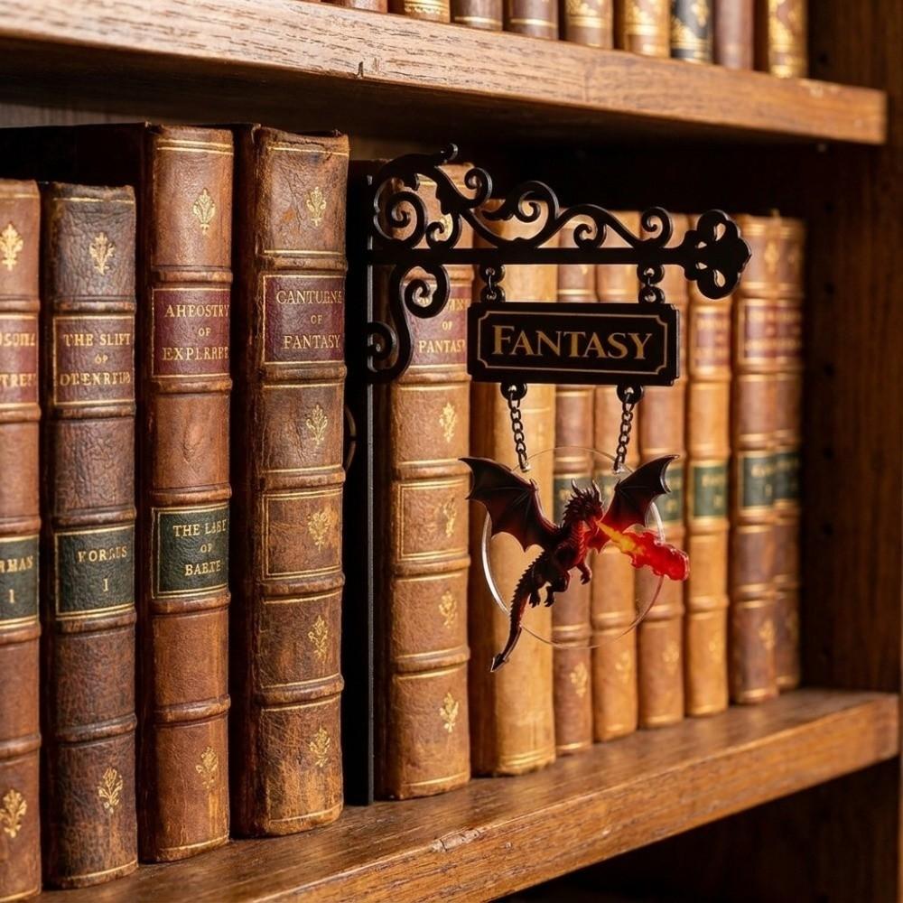 Gothic Style Dinosaur Metal Book Divider Gothic Bookshelf Decor Separate The Book Stand