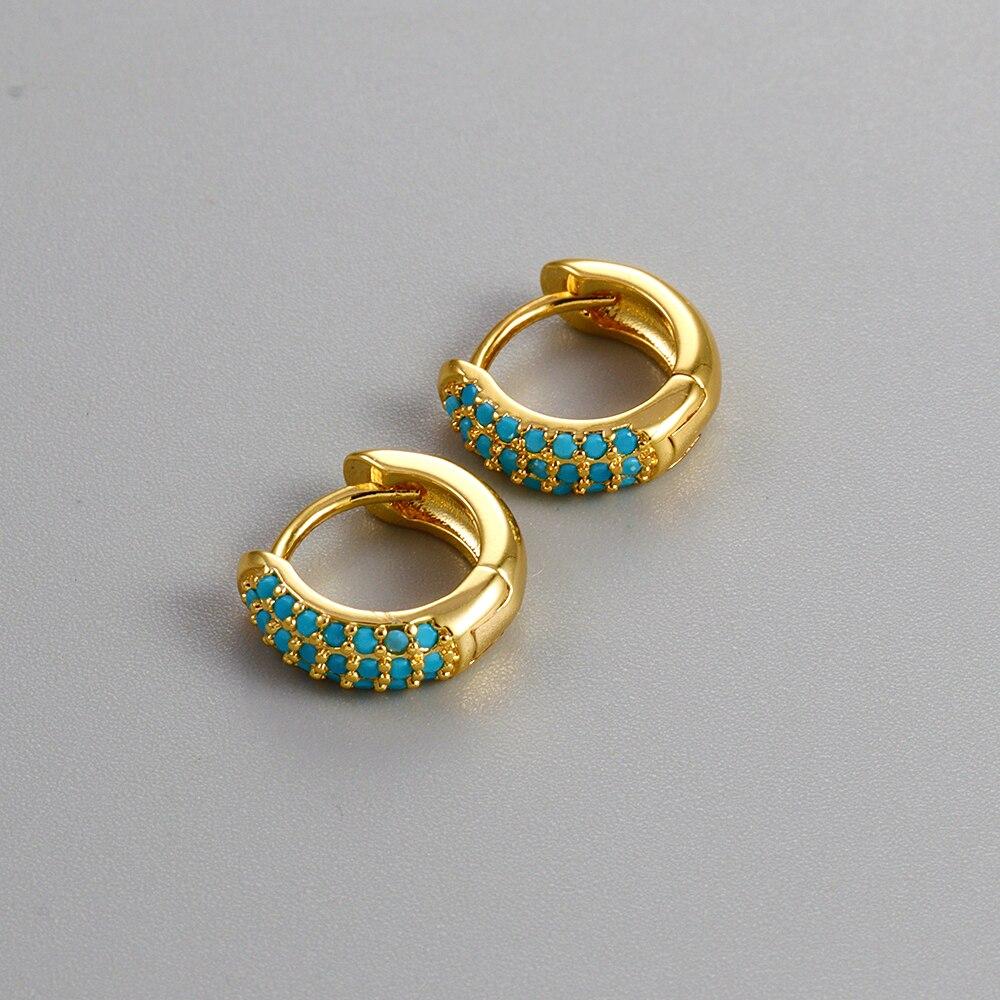Изысканные маленькие серьги-кольца со сверкающим цирконом из нержавеющей стали, светлые роскошные разноцветные серьги-обнимашки для женщин, модные ювелирные изделия
