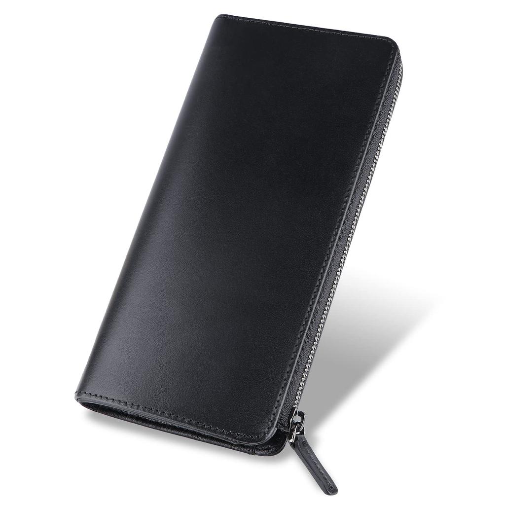 Long Tochigi Genuine Large Made by Made by a Top Wallet Skimming Coin Black [ATIANNI] Men's Wallet, Wallet, Leather, Leather, Capacity, YKK, L-shaped