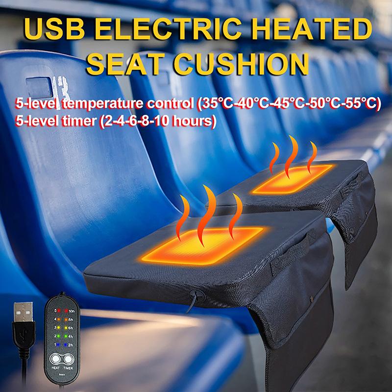 Электрическая подогреваемая подушка на сиденье с USB-портом, пять регулируемых температурных режимов, портативность, для зимы, дома, на улице