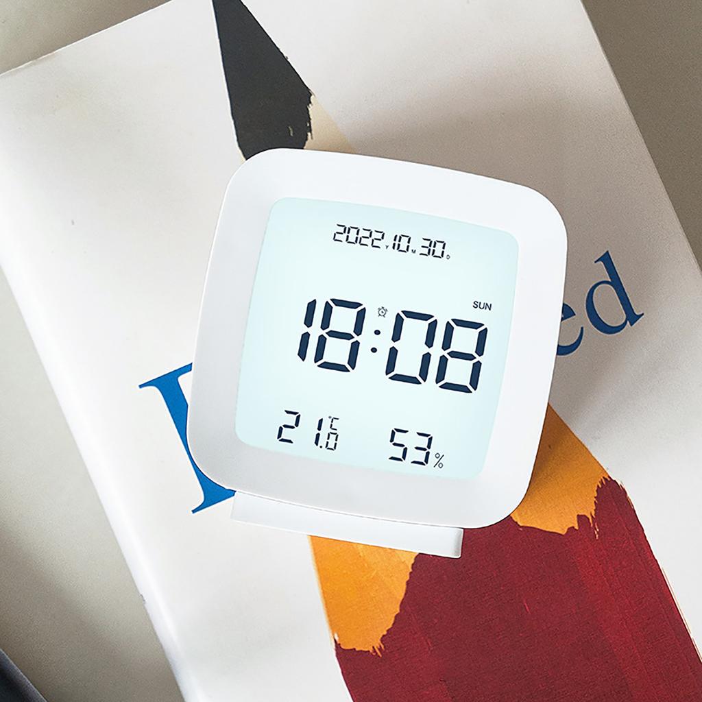 Kids Alarm Clock LED Digital Indoor Alarm Clocks with Temperature and Humidity Display for Kids