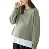 Maternity Nursing Mini Layered Style Long Free Khaki [ANGELIEBE] Tops, Clothes, Fleece, Brushed, Sweatshirt, Prenatal, Postnatal, Sleeve, Women's,