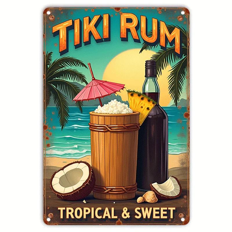 Coffee Fruit Juice Cocktails Tin Sign Art Crafts Tinplate Billboard Decor for Bar Kitchen Home Wall Plate Decor Shabby Plaques