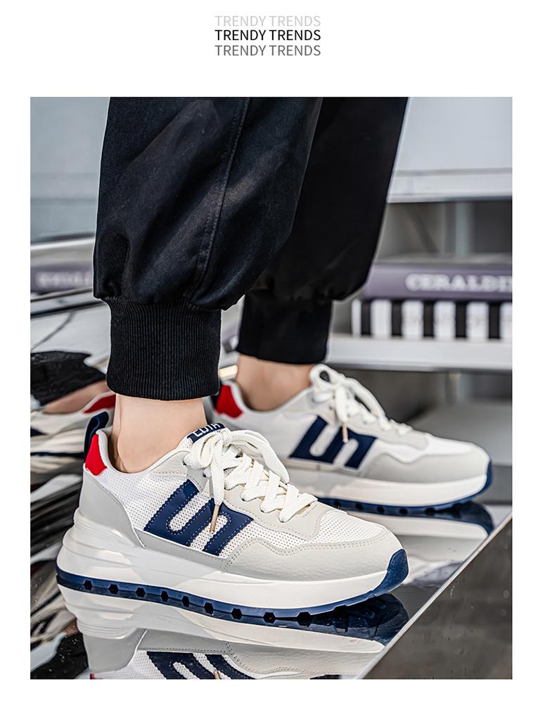 Мужские летние дышащие повседневные кроссовки для бега 2025 - Толстая подошва, износостойкие, универсальные для студентов и отцов.