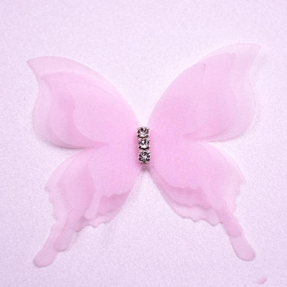 20 шт. 5 см шифоновая бабочка градиент цвета имитация сетки бабочка нашивка материалы для дизайна одежды