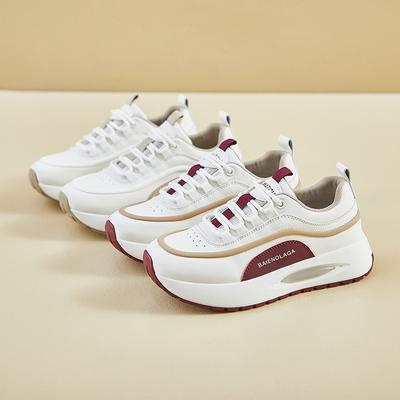 Женские кроссовки Dad Shoes на толстой платформе, повседневные кроссовки для бега из искусственной кожи, удобные дышащие нескользящие рабочие теннисные кроссовки со шнуровкой для женщин