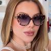 European and American fashion personality cat eye large frame sunglasses high sense casual trend versatile sunglasses Internet celebrity glasses