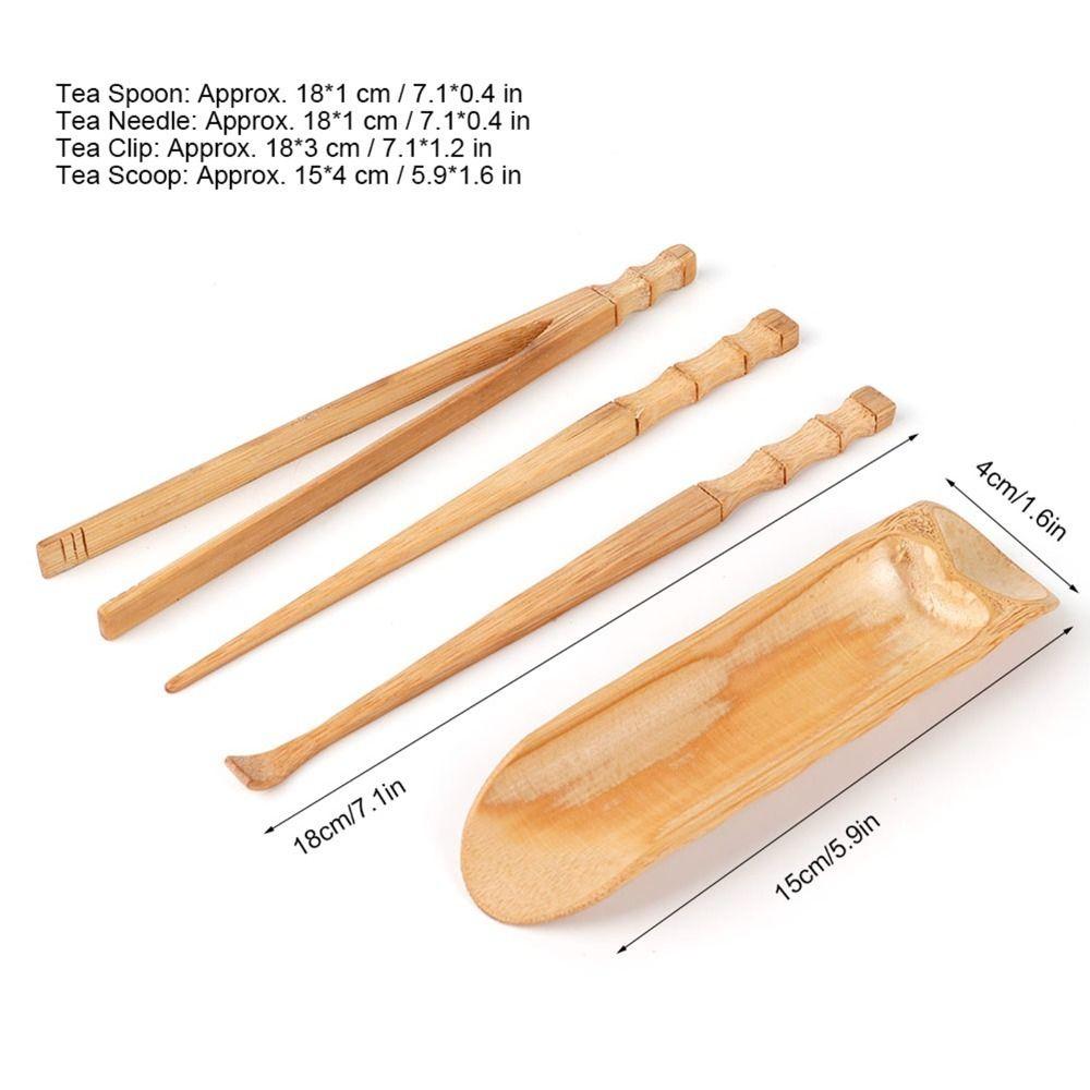 4PCS Set Bamboo Chinese Tea Set Tea Spoon Tea Ceremony Tools Gongfu Tea Set  Tea Ceremony