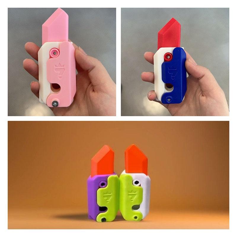 Уникальный 3D-печатный гравитационный морковный нож Отлично подходит для розыгрышей и игр Силиконовый материал