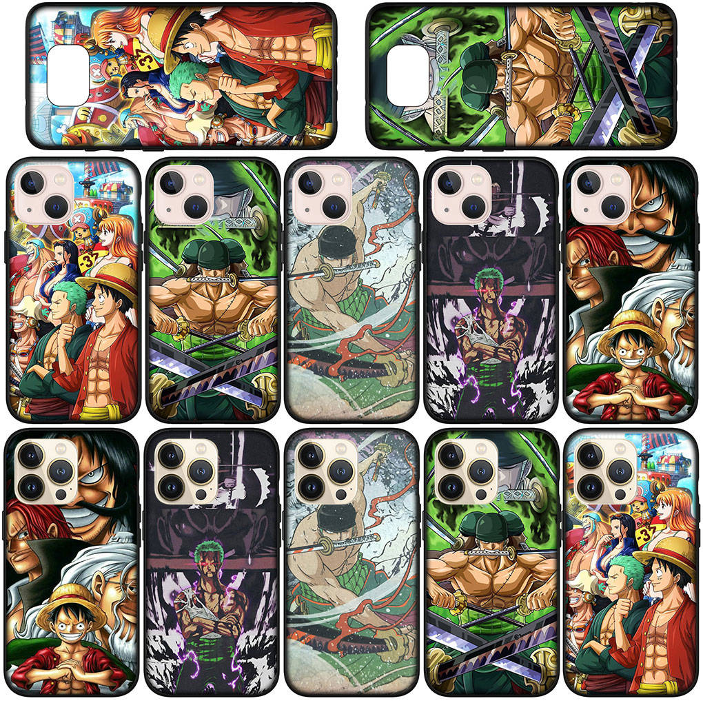 For Samsung Galaxy S24 S23 iPhone 16 15 14 Xiaomi Redmi Note 13 12 11 8Plus 9 Pro Max X XR Phone Case Lovely Roronoa Zoro One Piece Luffy OPPO Huawei