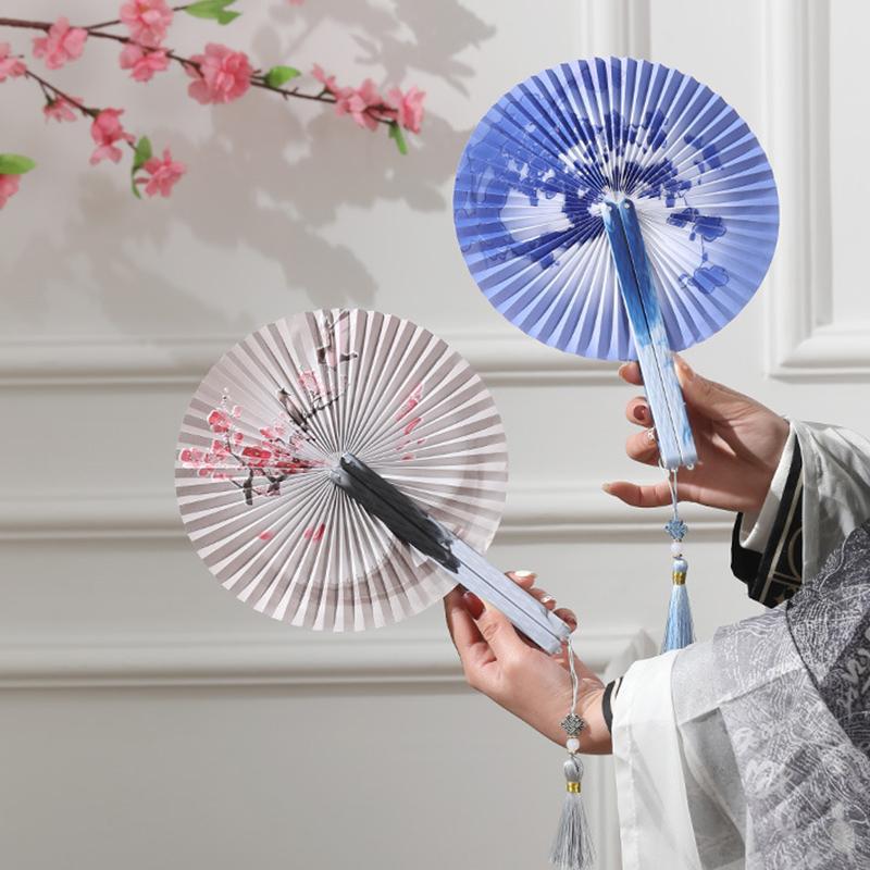 Китайский стиль печатный узор орнамент искусство ремесло декоративные складные веера реквизит для выступлений бумага несколько цветов 6 цветов