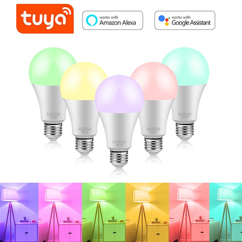 Беспроводная светодиодная лампа WiFi, умная лампа RGB E27, светодиодная лампа Tuya /Homekit, умная жизнь, Google Home, голосовое управление Alexa, освещение для дома