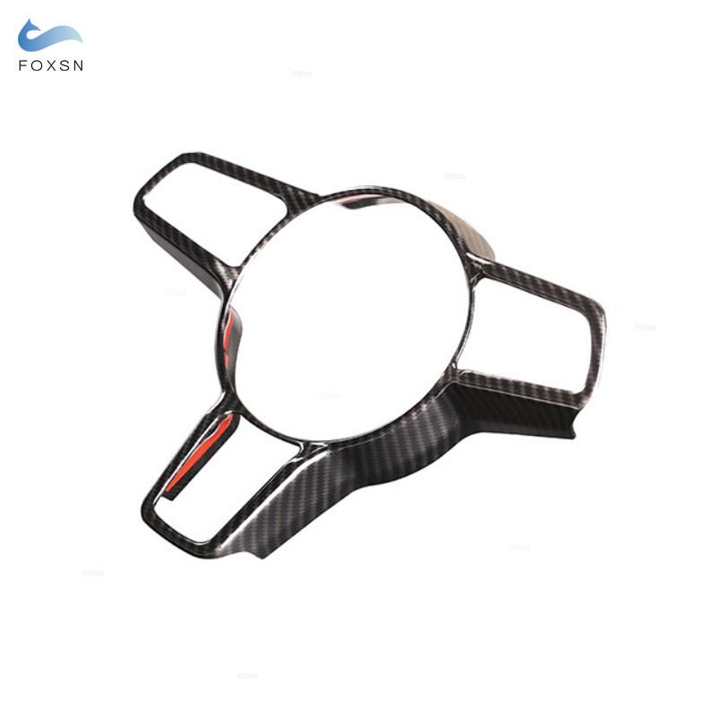 For Porsche Macan Cayenne Panamera 718 911 918 ABS Carbon Fiber Texture Interior Steering Wheel Cover Trim Moldings