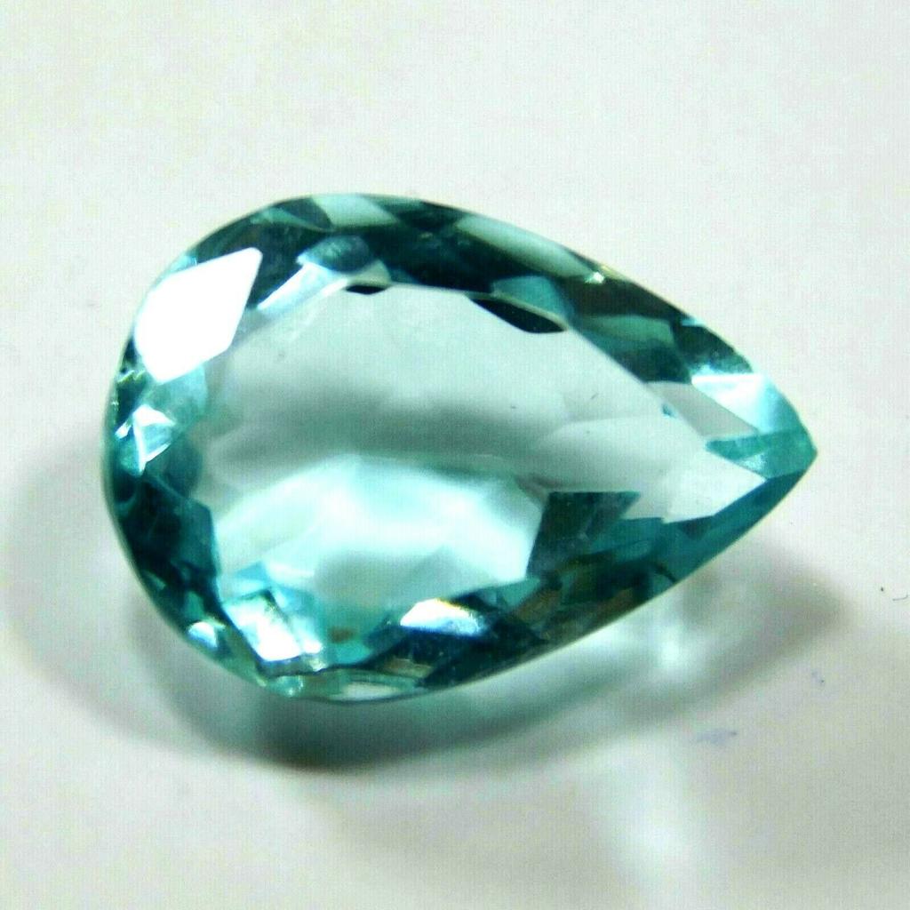 Blue Aquamarine Loose Gemstone Pear Shape 6.40 ct for Jewelry Making and Gem Collections