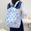 Милый рюкзак с бантом для девочек, Универсальный и легкий клетчатый рюкзак для старшеклассниц