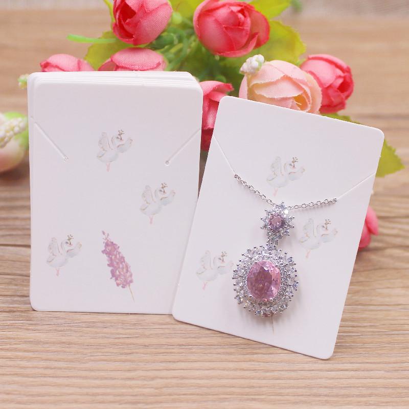 Zerong 50 шт. цветочных сережек и ожерелий, демонстрационные карточки, картонный набор ожерелий, кулон, упаковка, бирка, карточка 5x7 см