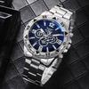 Fashion Big Dial Men's Watch Steel Band Male Business Quartz Wristwatches Reloj Hombre