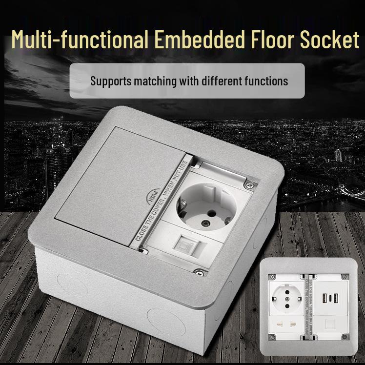 Multifunctional Flip-Open European/German/British Standard Floor Socket