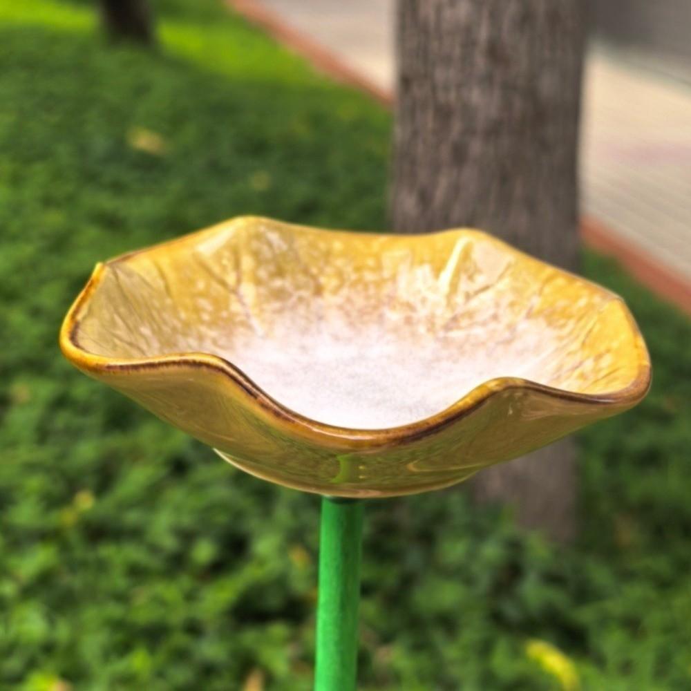 Flower-Shaped Bee Bird Feeder Ceramic Drinking Cup Hummingbird Feeder Garden Decoration Bird Bath Bowl Yard Decorative