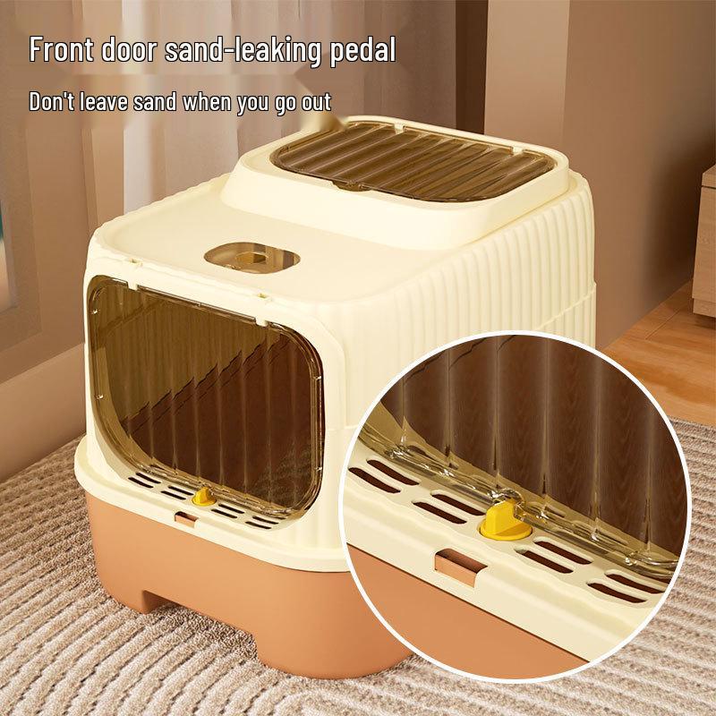 Fully Enclosed Extra Large Cat Litter Box with UV Sterilization and Foldable Drawer Design