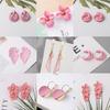 Pink Color Dangle Earrings for Women Korean Fashion Flower Long Hanging Earrings Butterfly Heart Pendants Twist Drop Earrings