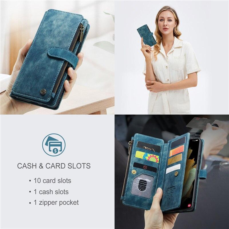 CaseMe Кожаный чехол-книжка с молнией для телефона Samsung Galaxy серии A