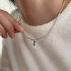 Серебряная цепочка-змейка с квадратной биркой и шариком Melliv_mvn35