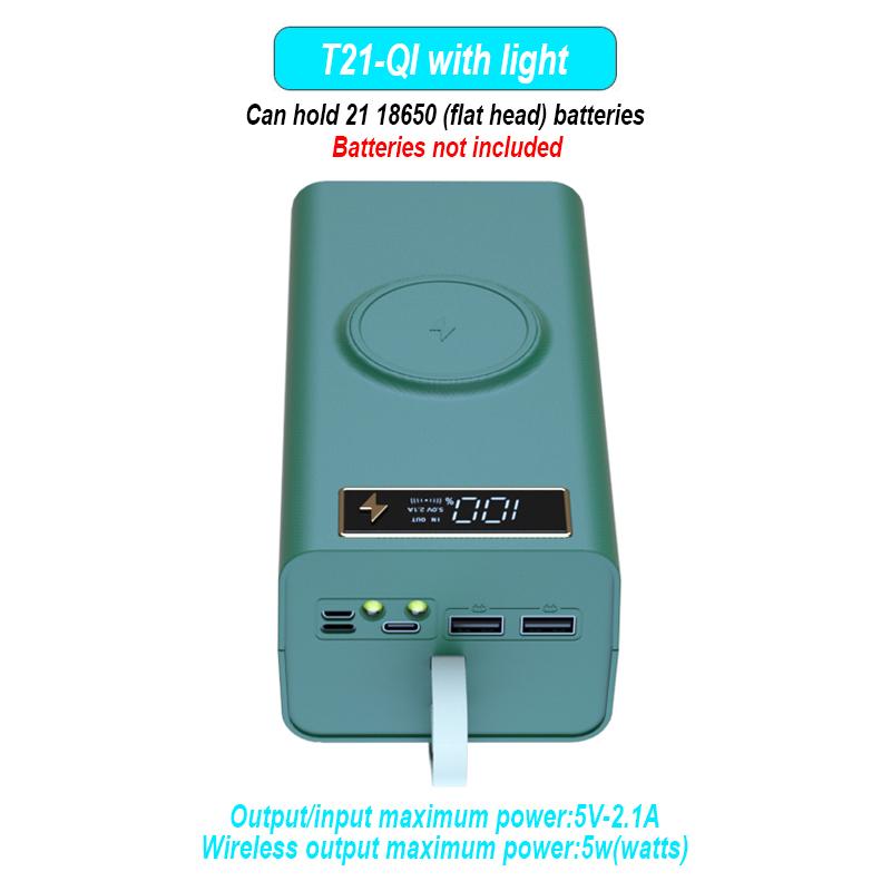 T21 21x18650 фонарик, зарядное устройство, держатель для аккумулятора, чехол «сделай сам», двойной USB 18650, чехол для аккумулятора, организация хранения