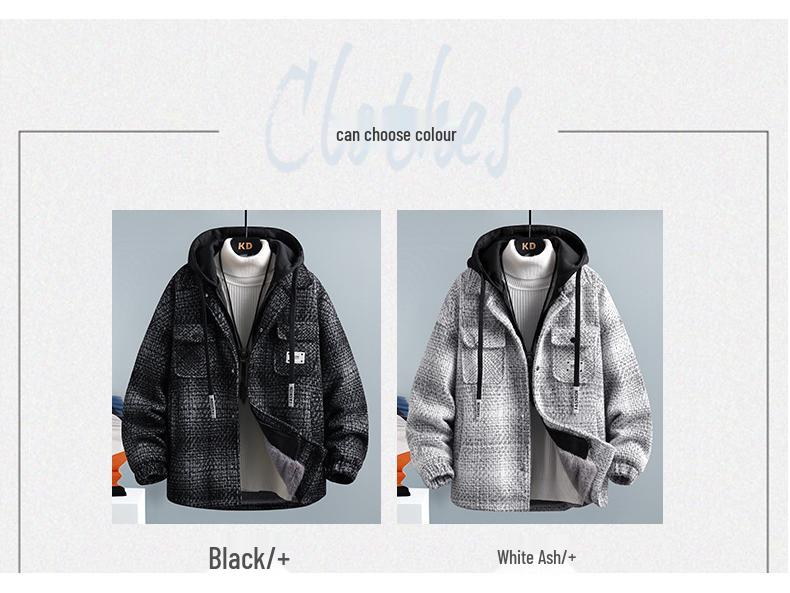 Модный двубортный мужской пальто из искусственной шерсти с бархатной подкладкой