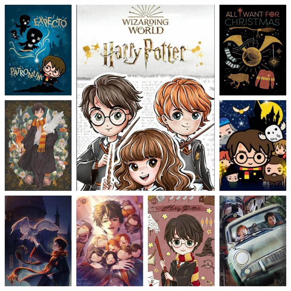 Персонажи мультфильма Гарри Поттер Алмазная мозаика Вышивка крестом Замок Хогвартс Мозаичная вышивка Стразы Декор для дома Подарок для детей