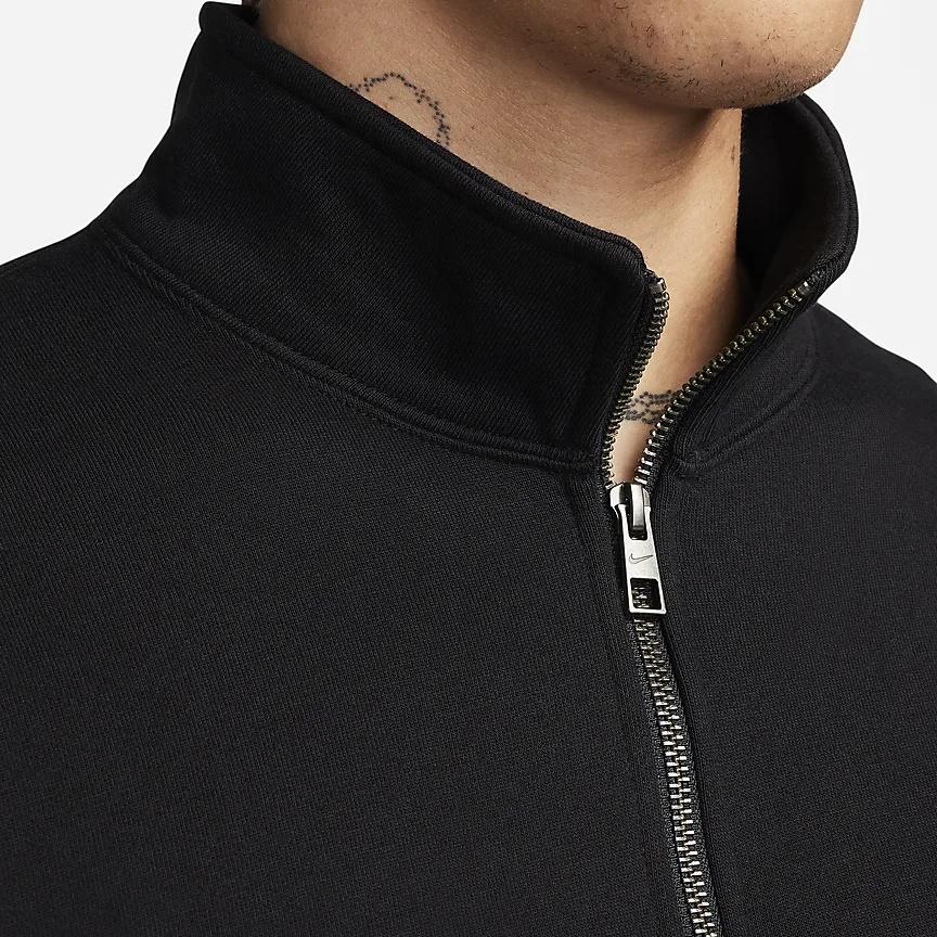 Nike Sweatshirts Unisex Black Stand Collar Moderate Regular FB8563-010