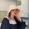 Stylish Korean Cute Youthful Round Dome Summer Sun Protection Breathable Adjustable Cotton Fisherman Hat For Women