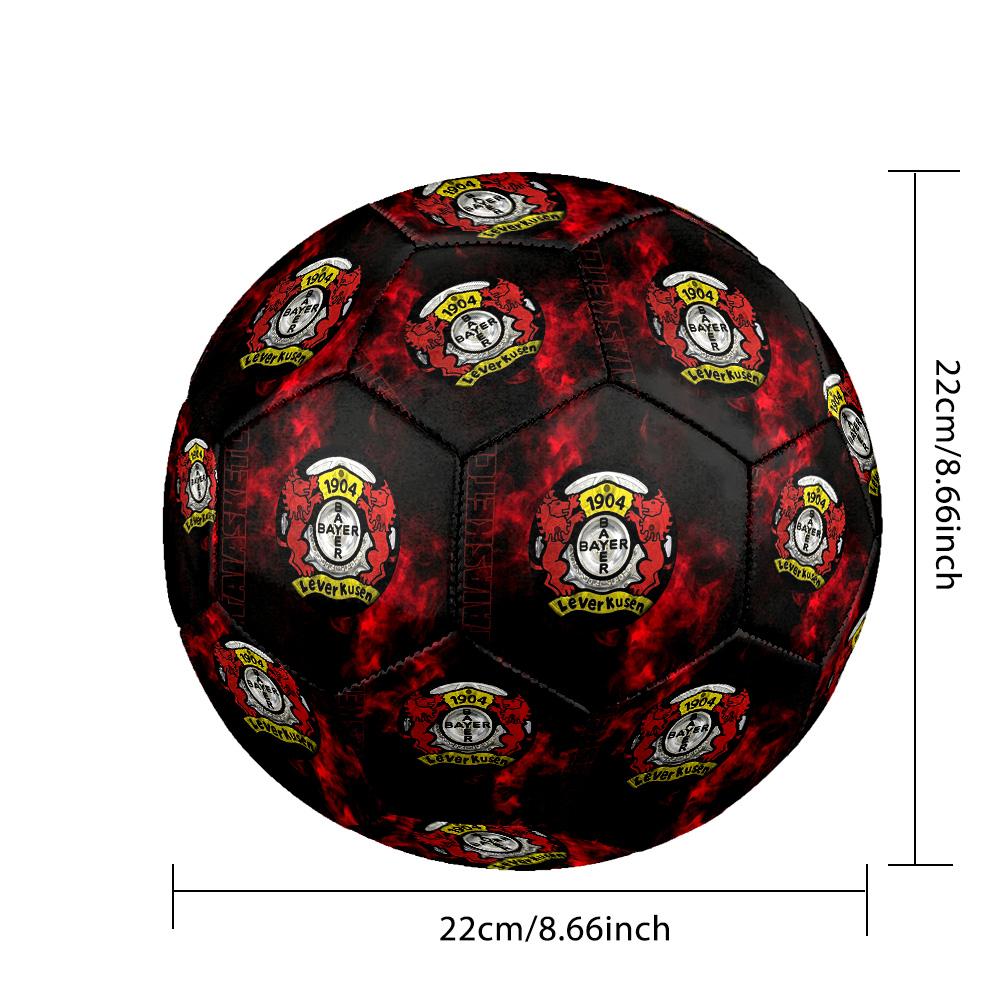 1pc Bayer 04Indoor Soccer Ball Colorful All Ages Machine Stitched PVC Competition Ready Durable High-Bounce HE3
