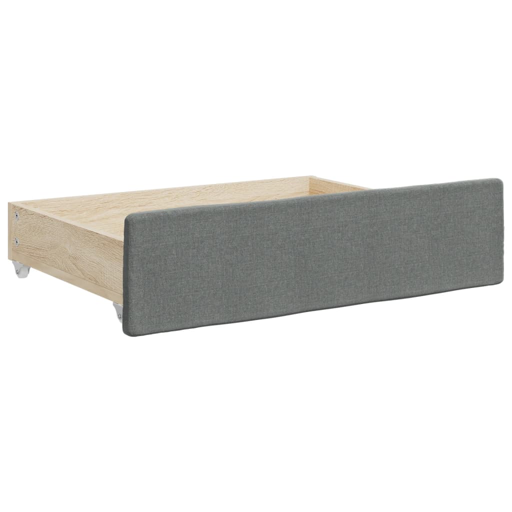 Vidaxl Sofa Rozsuwana Z Szufladami, Ciemnoszara, 100X200 Cm, Tkanina