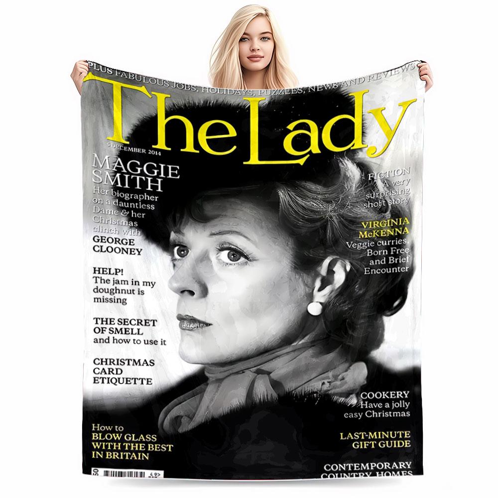 Black and White Classic Portrait for all seasons blanket lunch break throw gift