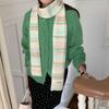 Thickened Rainbow Striped Scarf Korean Style Winter Shawl Cashmere Knitted Scarf  Autumn Winter