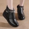 2024 Hot Seller Autumn Winter Women Boots Outdoor Pu Leather Waterproof Flat Ankle Boot Plush Warm Snow Boot Mother Cotton Shoes