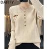 Women's Fashion Casual Fall Winter Solid Color Print Long Sleeve V-Neck Sweaters