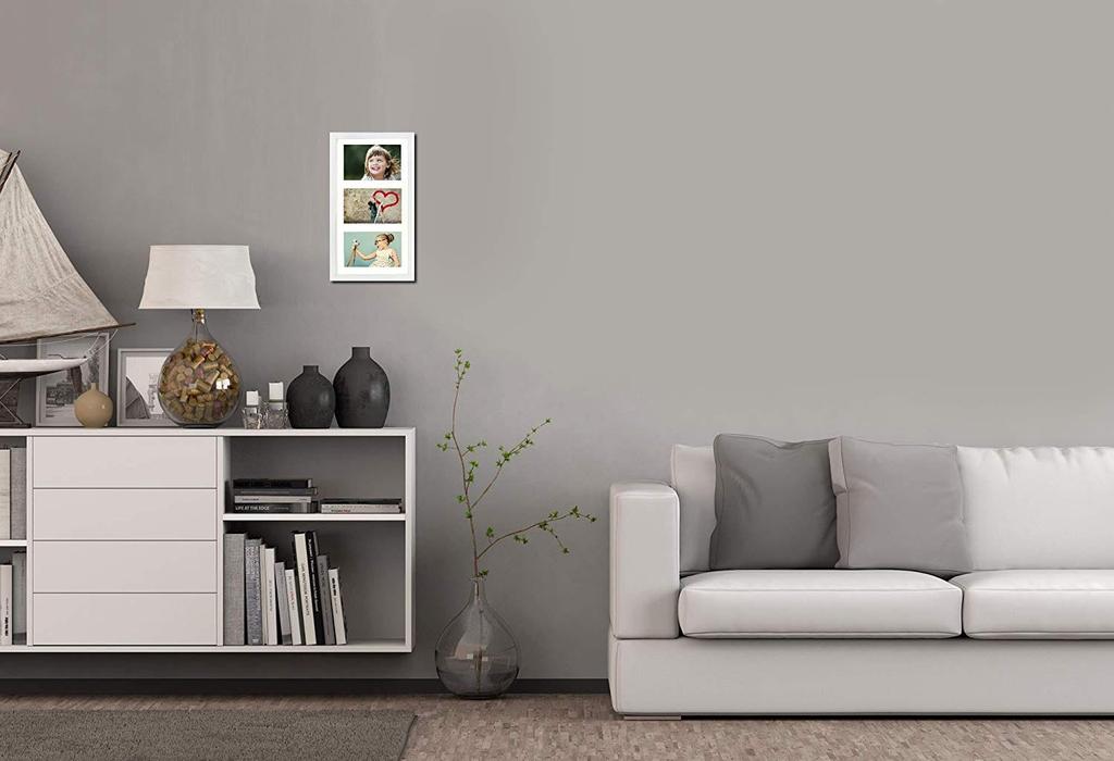 Рамка На 3 Фотографии 10X15 Галерея 18X35См Ретро Белая МДФ/Плексиглас