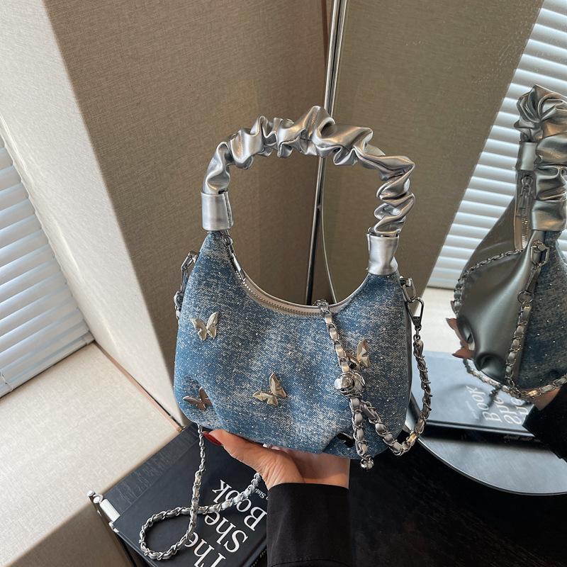 Нишевый дизайн плиссированная портативная маленькая сумка женская новая модная сумка-мессенджер на цепочке универсальная сумка-пельмень